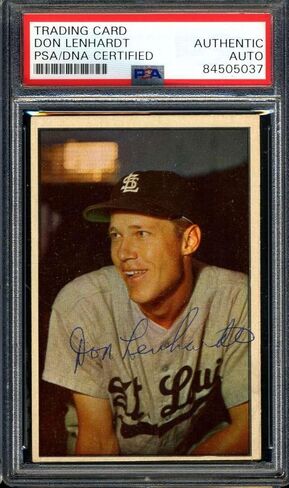 Don Lenhardt PSA DNA Coa Signed 1953 Bowman Autograph St Louis Browns - Baseball Slabbed Autographed Cards in Kuwait