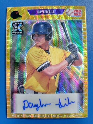 Datlen Lile 2021 Leaf Pro Set Metal Gold Wave Rookie RC Auto #D 2/4 - Nationals! - بطاقات البيسبول الموقعة MLB in Saudi Arabia