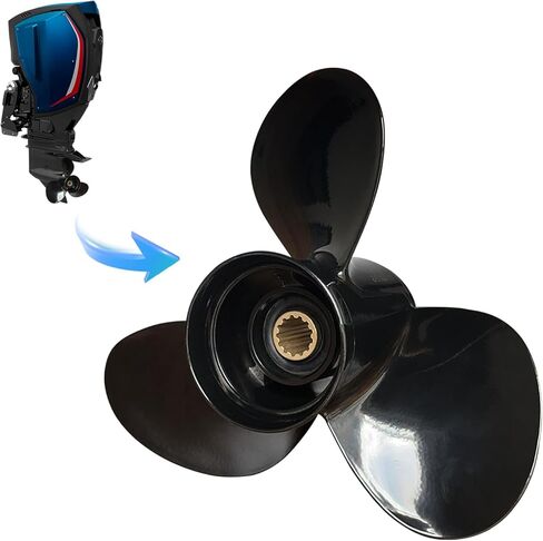 مروحة القوارب ، لمحركات Yamaha 30-60HP ، الجزء OEM رقم 69W-45945-00-EL ، القطر 11 1/8 × 13 (13 أسنان خطية) ، 3 شفرة ، RH ، ترقية المحركات الخارجية للألومنيوم للمتعقب/Lowe/Bowrider ... in Kuwait