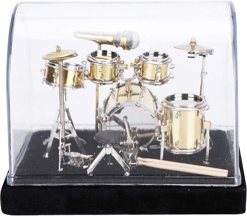 Tissting Mini Drum Model - Miniature Musical Instrument Set with Display Box, Realistic Handcrafted Decor for Home, Office, Gift (14x9.6x11cm/5.5x3.8x4.3in) in Saudi Arabia