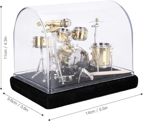 Tissting Mini Drum Model - Miniature Musical Instrument Set with Display Box, Realistic Handcrafted Decor for Home, Office, Gift (14x9.6x11cm/5.5x3.8x4.3in) in Saudi Arabia