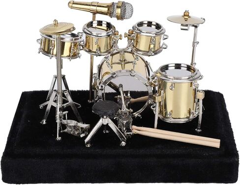 Tissting Mini Drum Model - Miniature Musical Instrument Set with Display Box, Realistic Handcrafted Decor for Home, Office, Gift (14x9.6x11cm/5.5x3.8x4.3in) in Saudi Arabia