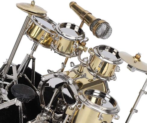 Tissting Mini Drum Model - Miniature Musical Instrument Set with Display Box, Realistic Handcrafted Decor for Home, Office, Gift (14x9.6x11cm/5.5x3.8x4.3in) in Saudi Arabia