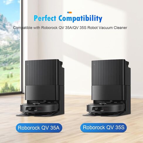 22 Pack Replacement Accessories Kit Compatible with Roborock QV 35A/QV 35S Robot Vacuum, 2 Main Brush, 6 Side Brush, 4 HEPA Filter, 4 Mop Pads, 4 Dust Bag in Kuwait