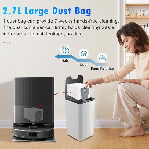 22 Pack Replacement Accessories Kit Compatible with Roborock QV 35A/QV 35S Robot Vacuum, 2 Main Brush, 6 Side Brush, 4 HEPA Filter, 4 Mop Pads, 4 Dust Bag in Kuwait