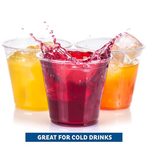 أكواب بلاستيكية فريش برايس [100 حزمة - 20 أوقية] أكواب يمكن التخلص منها لتناول القهوة المثلجة ، العصير ، الحليب ، المشروبات الباردة in Kuwait