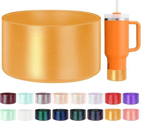 Glossy Gradient Silicone Boot, Compatible with Stanley H2.0 20-40oz & IceFlow 20-30oz, Chameleon Metallic Shimmer Cup Sleeve Protector for Hydroflask and Bottle Bottom with 2.8-3in in Saudi Arabia