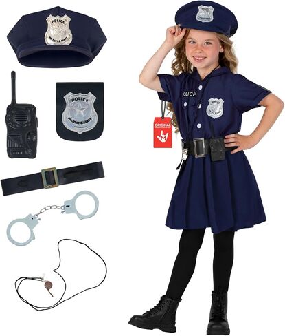 Morph Police Officer Costume For Girls, Cop Costume For Girls, Girl Police Officer Costumes Blue, Kids Halloween Costumes in Kuwait