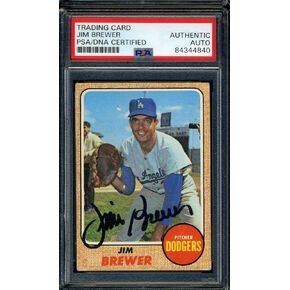 Jim Brewer PSA DNA COA توقيع 1968 Topps Autograph - بطاقات موقعة بالبيسبول in Kuwait