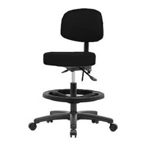 Thomas VMBST-RG-T0-BF-RC-C8569 مقعد متوسطة مقعد براز مع الظهر وقاعدة النايلون الأسود ، بدون إمالة ، حلقة القدم السوداء ، العجلات ، بورغوندي in Kuwait