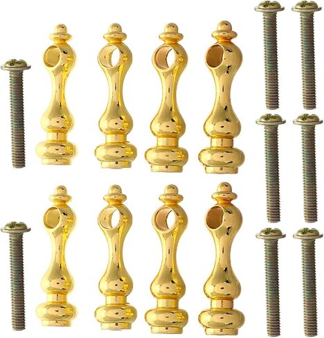 Gatuida 8pcs قوس درابزين موصلات الأثاث مغزل ، مغزل معرض المعادن الحرف الزخرفية لخزائن الأثاث الزجاجية ، أغطية نهاية ما بعد المعادن الذهبية ، 1.57 × 0.47 بوصة in Saudi Arabia