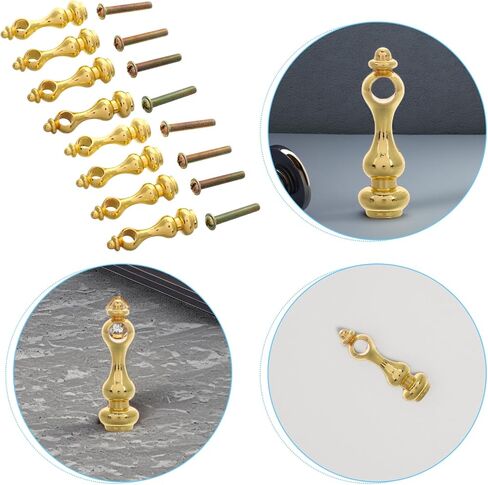 Gatuida 8pcs قوس درابزين موصلات الأثاث مغزل ، مغزل معرض المعادن الحرف الزخرفية لخزائن الأثاث الزجاجية ، أغطية نهاية ما بعد المعادن الذهبية ، 1.57 × 0.47 بوصة in Saudi Arabia