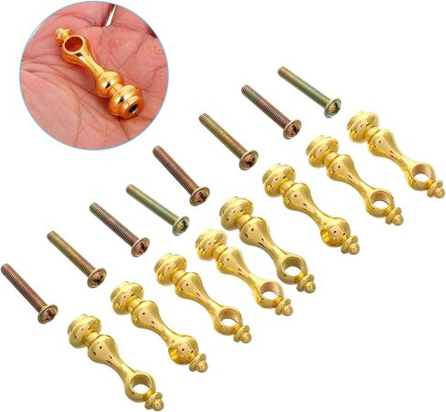 Gatuida 8pcs قوس درابزين موصلات الأثاث مغزل ، مغزل معرض المعادن الحرف الزخرفية لخزائن الأثاث الزجاجية ، أغطية نهاية ما بعد المعادن الذهبية ، 1.57 × 0.47 بوصة in Saudi Arabia