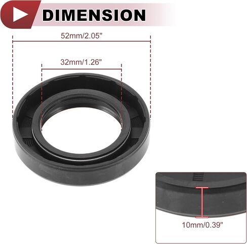 5 PCS عمود دوار ختم الزيت عالي الضغط ختم 32x52x10mm النتريل الأسود 70 المطاط in Kuwait