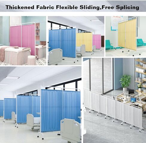Single-Piece Privacy Screen,Standing Door Partition,Room Divider with Casters,Create Privacy Space for Classroom Hospital Clinic(Color 3,3-Panel) in Saudi Arabia