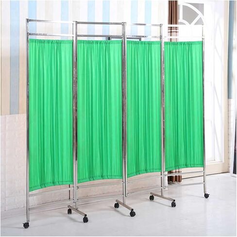 شاشة خصوصية المستشفى مع عجلات ، وجدار تقسيم بذاتها 4 لوحات ، ونسيج نايلون مزدوج وقفل العجلات ، للمستشفيات والصالونات (أبيض) in Kuwait