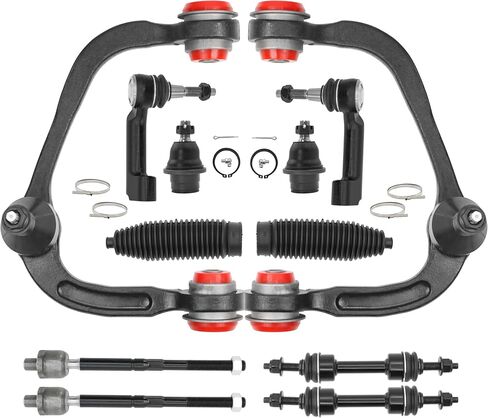 2WD Front End 12PC مجموعة التعليق لعام 2005-2008 Ford F-150 Lincoln Mark LT 2006 2007 2008 ، 2 أذرع التحكم العليا 2 مفاصل الكرة السفلية 4 قضبان التعادل الخارجية والداخلية 2 قضبان التأثير 2 أحذية البديل in Kuwait