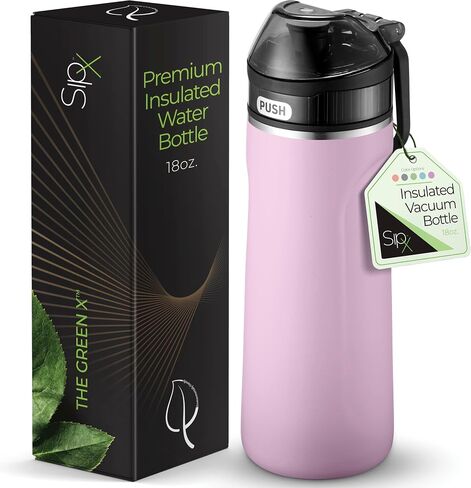 SipX™ Triple-Insulated Stainless Steel Water Bottle - 18oz. With Straw Lid, BPA-Free Reusable Insulated Water Bottle Keeps Cold For 12 Hours, Metal Water Bottle Made Of Sustainable Material For Hiking in Saudi Arabia