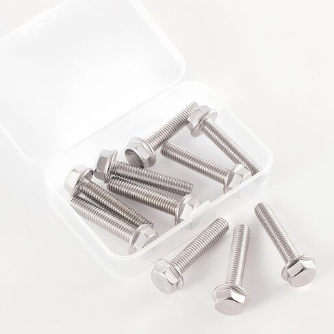 M10 × 40 مم مسامير رأس سداسي سداسي شفة مسامير سداسية ، M10x1.5 الترباس ، 304 الفولاذ المقاوم للصدأ (A2-70) ، النهاية المشرقة ، ملولبة بالكامل ، مسامير رأس سداسية ، كمية 8 in Kuwait