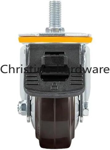 1 Piece 4-inch M14/M16 Screw Universal Wheel with Brake Rubber Shaft Caster Pulley Silent Machine Single Load 112KG in Saudi Arabia