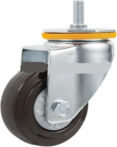 1 Piece 4-inch M14/M16 Screw Universal Wheel with Brake Rubber Shaft Caster Pulley Silent Machine Single Load 112KG in Saudi Arabia