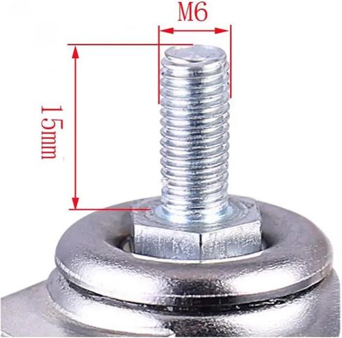 4pcs عجلات 1 بوصة رمادية tpe المسمار العجلات M6 عجلات صامتة 25 مم العجلات العائلية in Kuwait