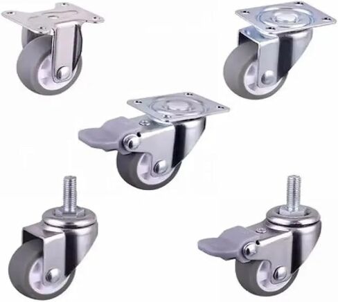 4pcs عجلات 1 بوصة رمادية tpe المسمار العجلات M6 عجلات صامتة 25 مم العجلات العائلية in Kuwait