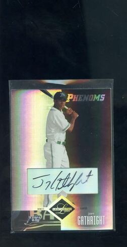 2004 Donruss Leaf Limited Phenoms Joey Gathright توقيع بطاقة توقيعه Auto - بطاقات البيسبول الموقعة in Saudi Arabia
