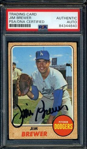 Jim Brewer PSA DNA COA توقيع 1968 Topps Autograph - بطاقات موقعة بالبيسبول in Kuwait
