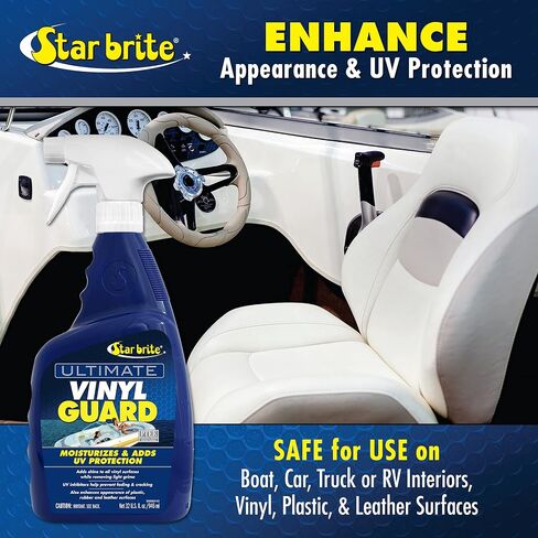 Starbrite Ultimate Vinyl Guard - Spray on Shine - منع التلاشي والتكسير - الحفاظ على الفينيل والجلد والبلاستيك والمطاط 32 أوقية - 2 عبوة ، أزرق in Saudi Arabia