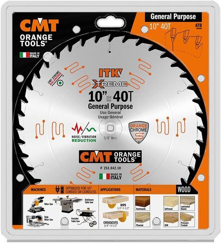 شفرة منشار للأغراض العامة CMT 251.045.12 ITK، 30.48 سم × 45 أسنان، 1 متر + 2ATB مع تجويف 2.54 سم in Saudi Arabia