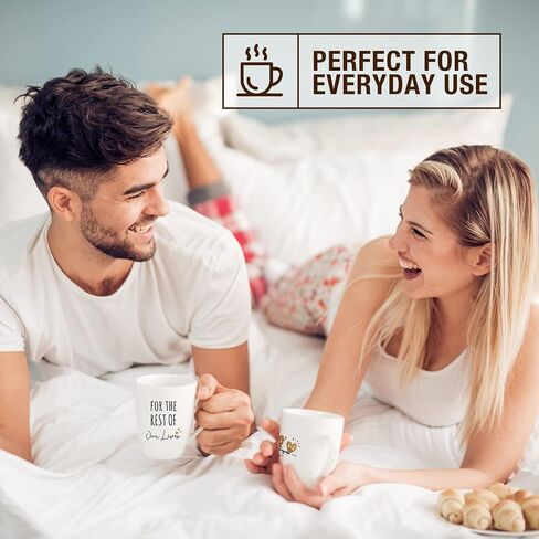 AW BRIDAL Ceramic Engagement Gifts For Couples Newly Engaged Unique Coffee Mugs Set Of 2, 12 Oz| Bachelorette Bridal Shower Gift For Bride, Anniversary Wedding Gifts For Couple Housewarming Gift Ideas in Saudi Arabia