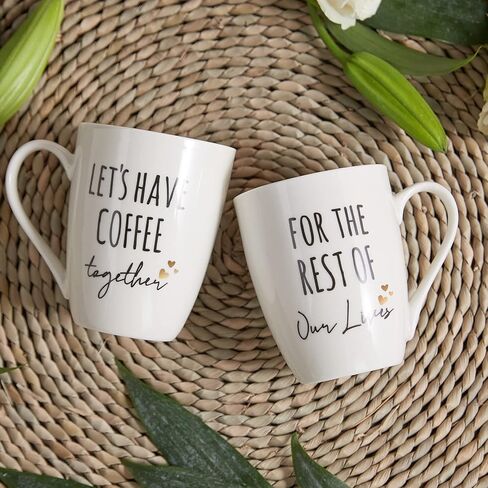 AW BRIDAL Ceramic Engagement Gifts For Couples Newly Engaged Unique Coffee Mugs Set Of 2, 12 Oz| Bachelorette Bridal Shower Gift For Bride, Anniversary Wedding Gifts For Couple Housewarming Gift Ideas in Saudi Arabia