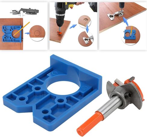 Fydun Hinge Hole Opener Accuracy Locator Drill Drilling Jig for Cabinet Door Woodworking 35mm in Saudi Arabia