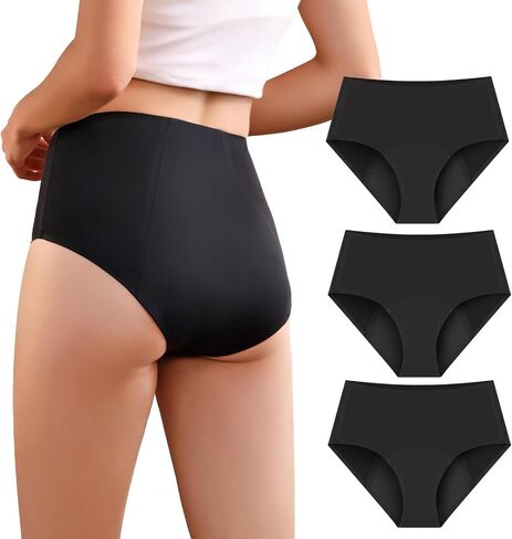 Incontinence Underwear for Women Washable Womens Leak Proof Panties for Bladder Leak 100ml High Absorbency Reusable Incontinence Protective Briefs 3pk-M (2 Red/1 Black) in Kuwait
