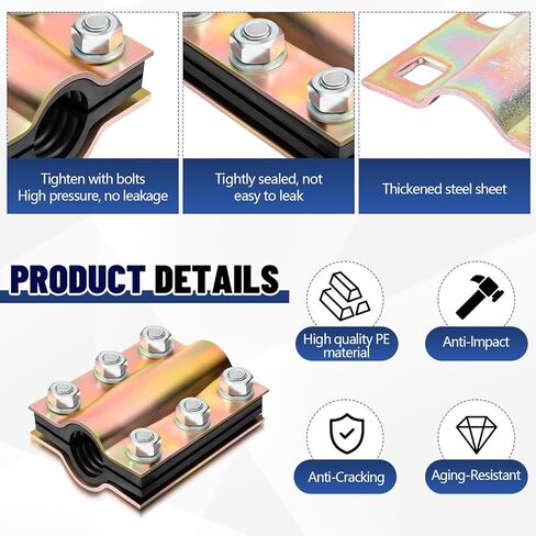 2 PCS مشبك إصلاح أنابيب الماء لمدة 1/2 '' الأنابيب (0.84 '' القطر الخارجي) من pe pvc طول الحديد الصلب 4 بوصة تسرب الصلب in Saudi Arabia