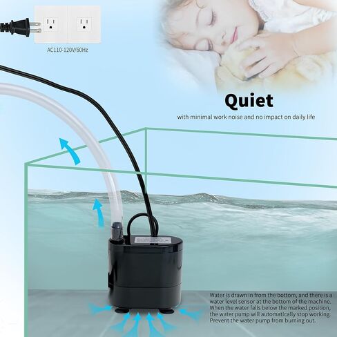 مضخة غاطسة مصغرة ميني مع مستشعر مستوى الماء ، 18 واط صغير مكثف متعدد الوظائف مضخة ملائمة لمكيف الهواء المحمول AC Dehumidifier صانع الجليد التجاري in Kuwait