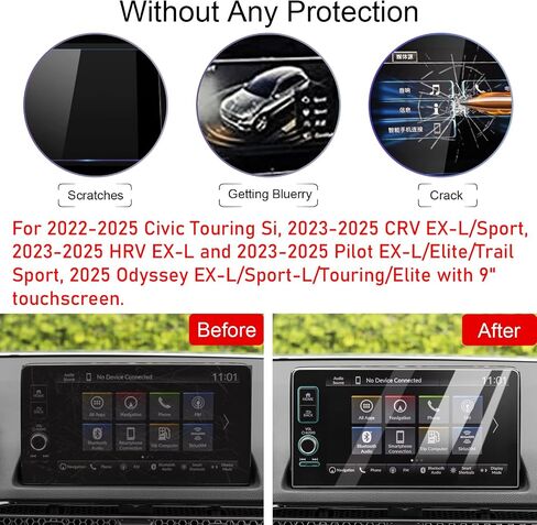 TTCR-II Screen Protector Honda Civic 2022-2024, For 2023 Accord EX LX and 2023-2024 CRV EX Touchscreen Protector 7 In, For 2023-2024 HRV LX Sport Screen Protector Pilot LX Touring in Kuwait