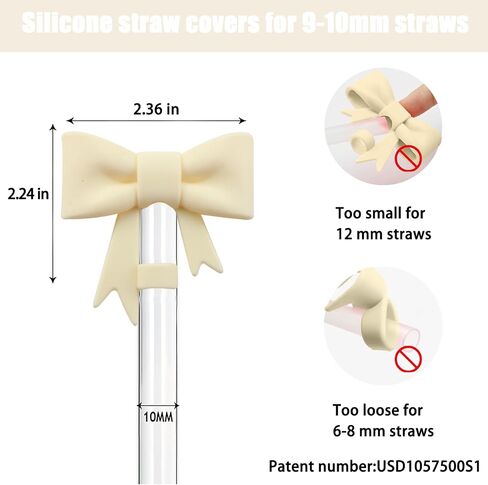 6Pcs Silicone Straw Toppers Covers for Stanley Cups 40/30oz 10mm(0.4in) Dust-Proof Bow Straw Covers Toppers Suitbale for Stanley Cup Accessories Reusable Straws Caps (Colorful F) in Kuwait