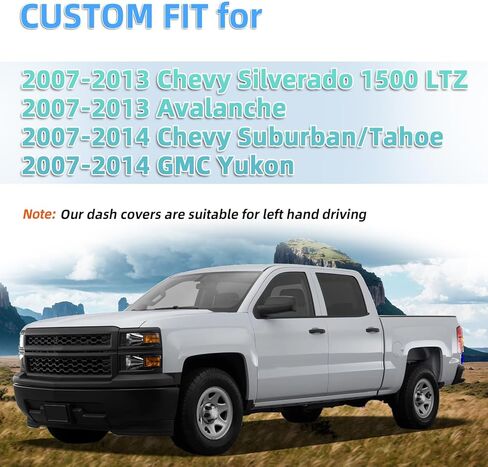 Dash Cover Mat Custom Fit for 2015-2020 Chevrolet Chevy Tahoe/Suburban/GMC Yukon Without HUD Dashboard Mats Dash Carpet Protector in Kuwait