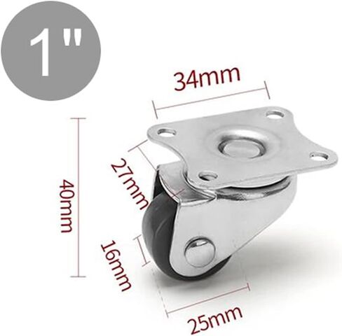 عجلات Pu الصغيرة مع فرامل جانبية لعجلة الأثاث 1 بوصة 1.5 بوصة 2inch كتم 2pcs (الفرامل 2inch) in Kuwait