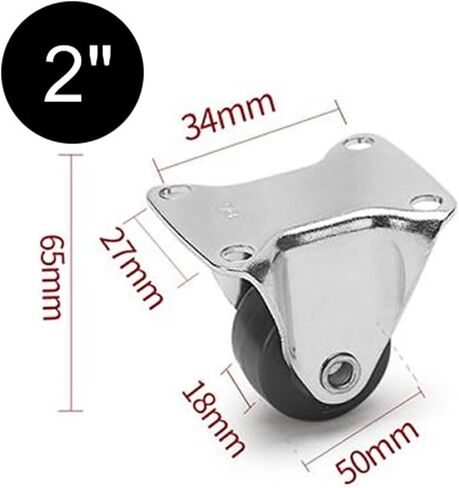 عجلات Pu الصغيرة مع فرامل جانبية لعجلة الأثاث 1 بوصة 1.5 بوصة 2inch كتم 2pcs (الفرامل 2inch) in Kuwait