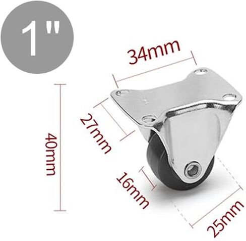 عجلات Pu الصغيرة مع فرامل جانبية لعجلة الأثاث 1 بوصة 1.5 بوصة 2inch كتم 2pcs (الفرامل 2inch) in Kuwait