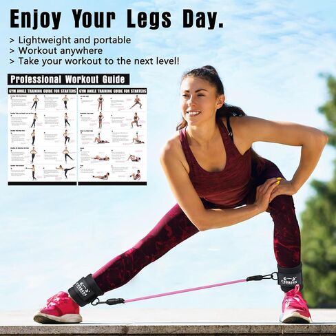 نطاقات مقاومة الكاحل مع الأصفاد ، عصابات الكاحل للعمل ، الساق والغلوت ، عصابات التمرين للنساء والرجال ، والبدءات ، ورفع المؤخرة ، والتدريب على اللياقة البدنية ، ومعدات الصالة الرياضية المنزلية in Kuwait