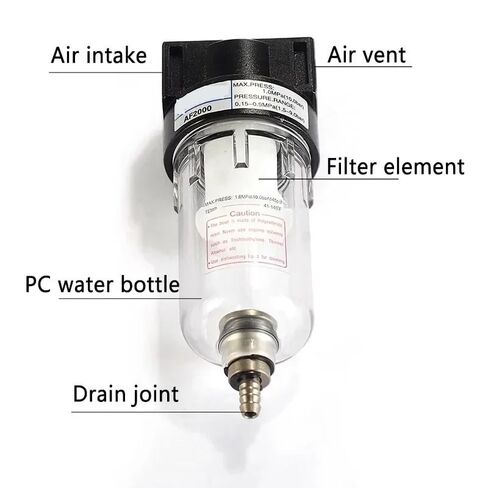 AF2000 1/4 Source Processor Copper Filter Air Pump Filter Oil and Water Separator Air Compressor Pneumatic Components(AF2000,20 Sets) in Kuwait