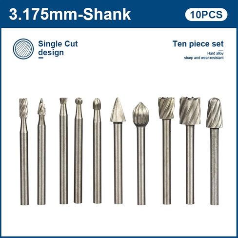 3 مم شانك كاربايد طحن الدوران المفرد مزدوج للأدوات الدوارة طحن الكهرباء 10pcs (بتات 10pcs بت) in Saudi Arabia