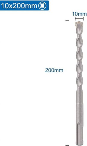 Hammer Drill Bit Chrome Steel Impact Drill Bit for Cement Wall Masonry Hole Saw Hole Drilling Tool 1Pcs(12x200mm) in Saudi Arabia
