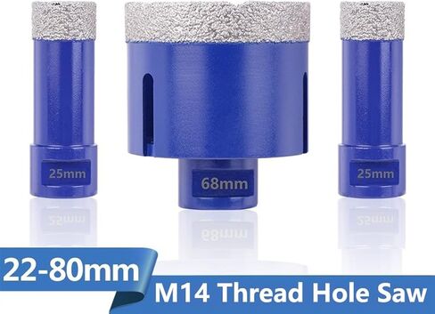 Brazed Diamond Hole Saw Cutter M14 Thread 1.5mm Thickness Hole Opener for Angle Grinder Tile Marble Concrete Drilling 1Pcs(70mm) in Saudi Arabia