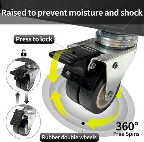 Upgrade Fridge Stand Mobile Base With 4 Locking Wheels And 8 Strong Feet Adjustable Furniture Dolly for Washer Dryer Washing Machine Stand Pedestal, Refrigerator Stand in Saudi Arabia