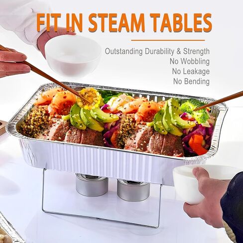 Aluminum Foil Pans 9x13 Disposable – 30 Pack Half Size Aluminum Foil Heavy Duty deep Steam Table Pan, Tin foil Sheets Tray Chafing Dishes for Cooking, Baking, Roasting, Heating, Storing, Food Prepping in Saudi Arabia